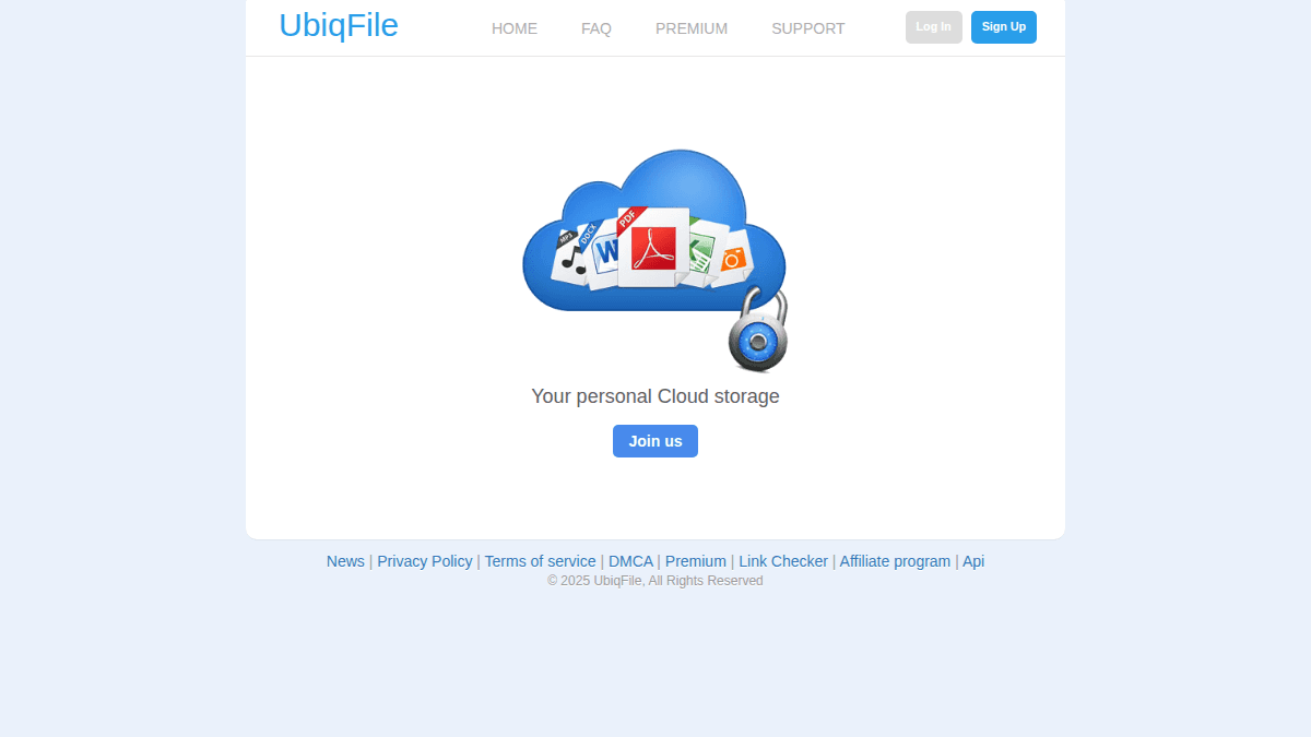 UbiqFile.com website screenshot