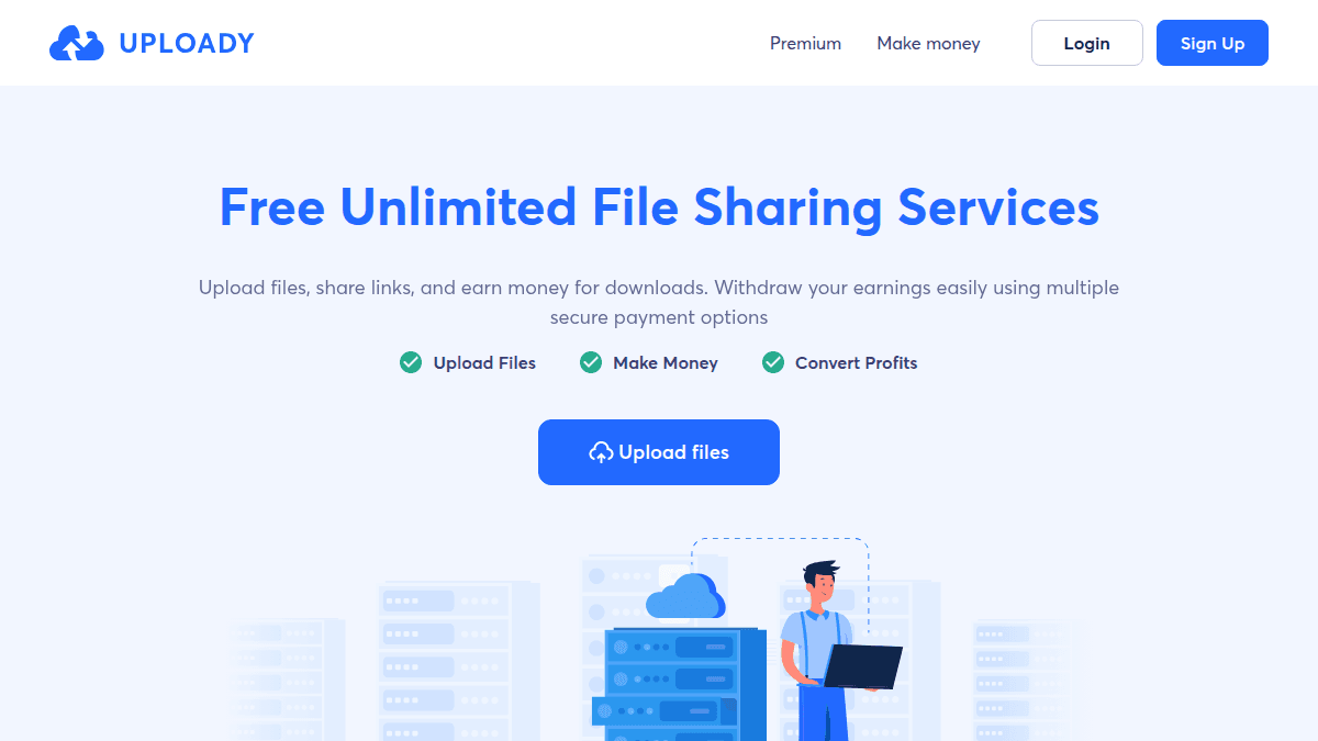 Uploady.io website screenshot